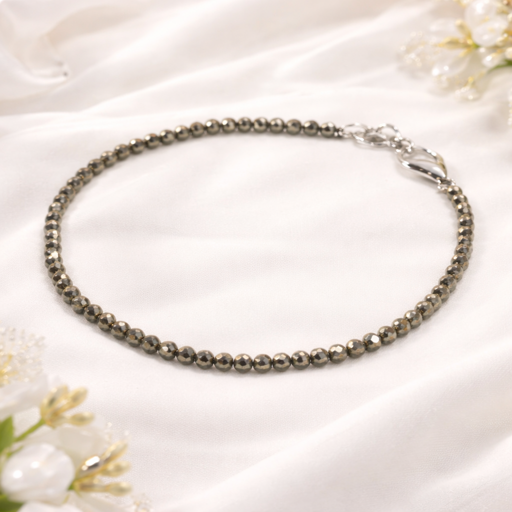 Pyrite Heart Pendant + Anklet Bundle