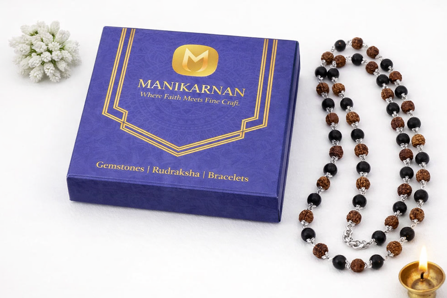 Karungali With Rudraksh Mala