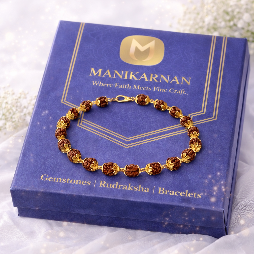 Gold Plated Rudraksha Bracelet