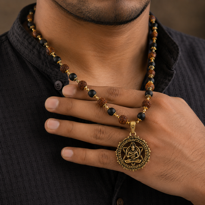 Gold Plated Hanumabn Rudraksh Karungali Mala
