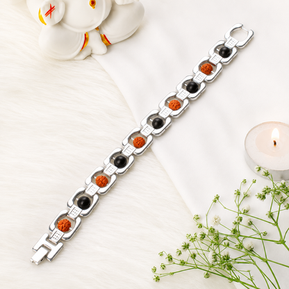 Rudraksh Karungali Metal Bracelet