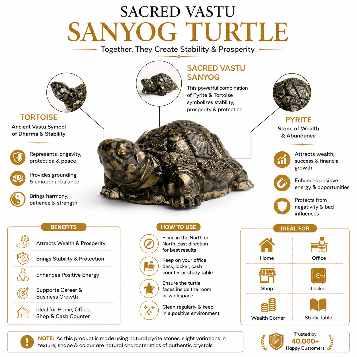 Vastu Pyrite Turtle (Kachhua)