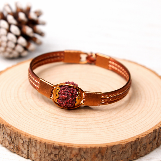 Pure Copper Rudraksha Bracelet Original Nepali