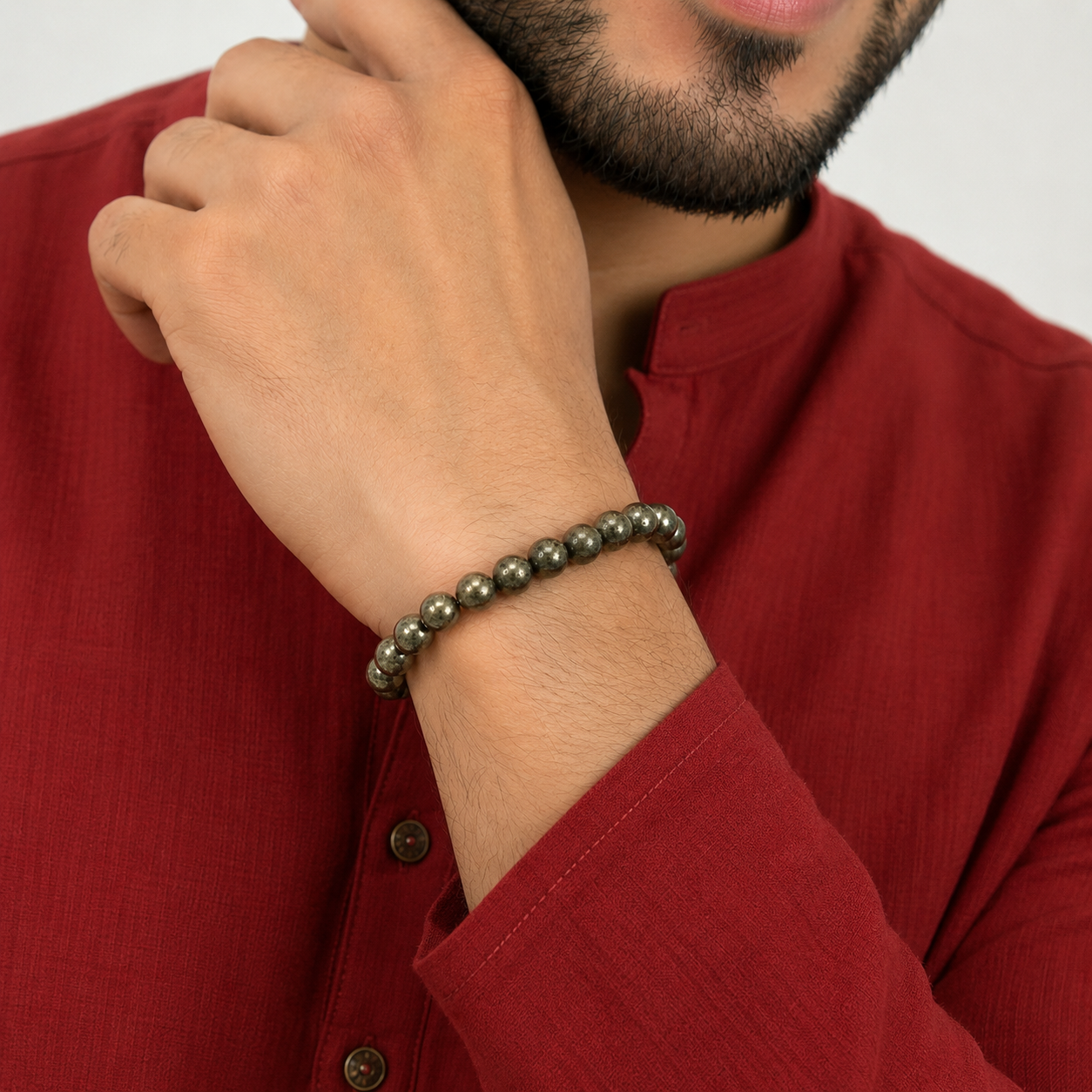 Pyrite Bracelet with FREE Raw Selenite Plate