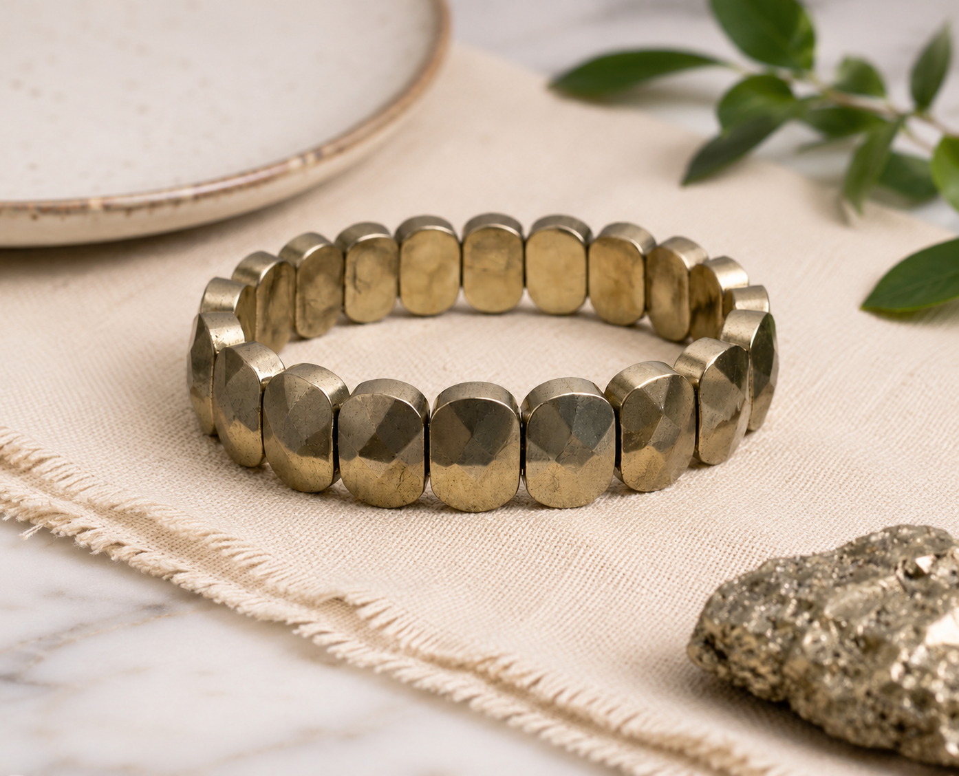Pyrite Oval Cut Bracelet