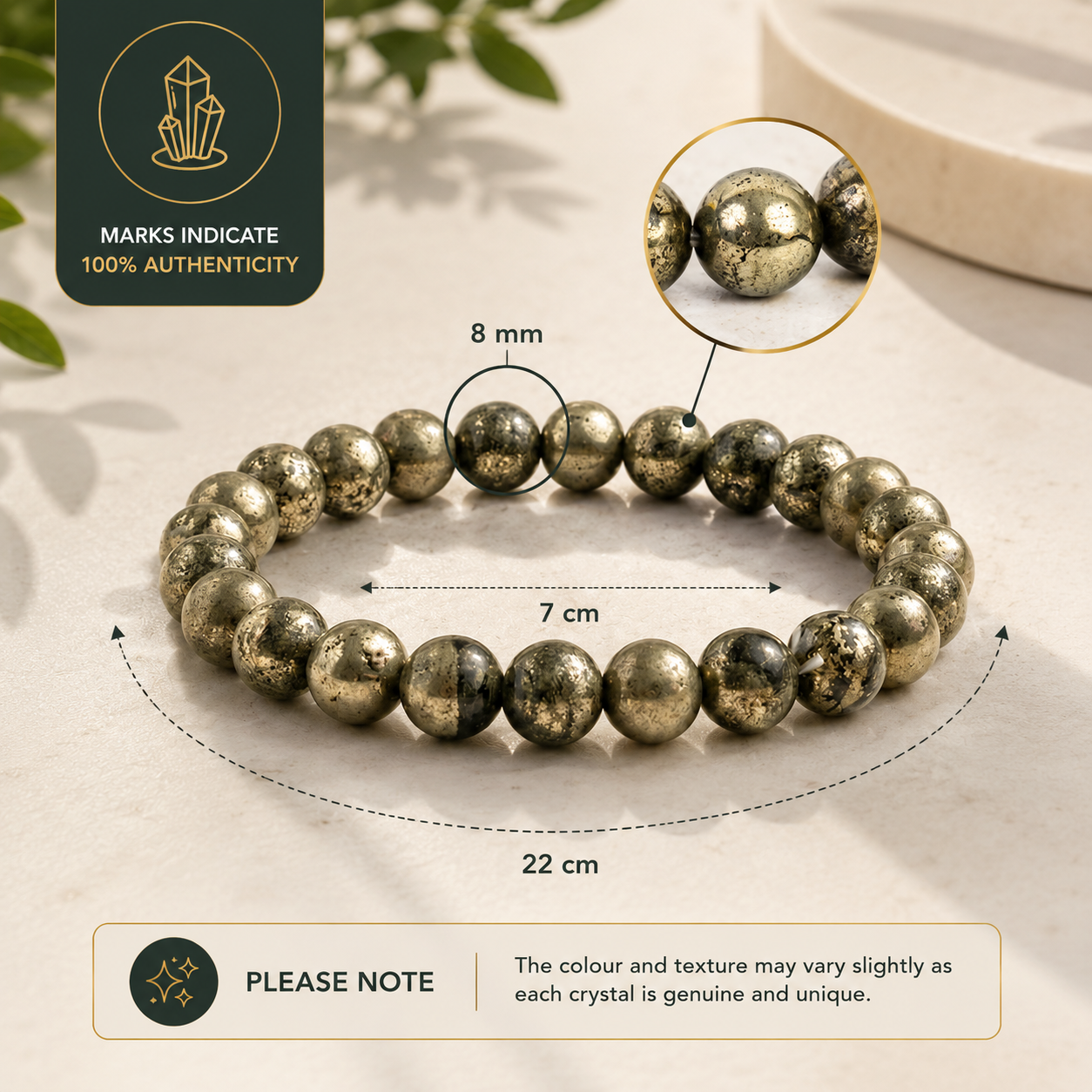 Pyrite Bracelet with FREE Raw Selenite Plate