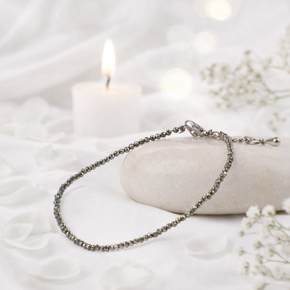 Pyrite Heart Pendant + Anklet Bundle