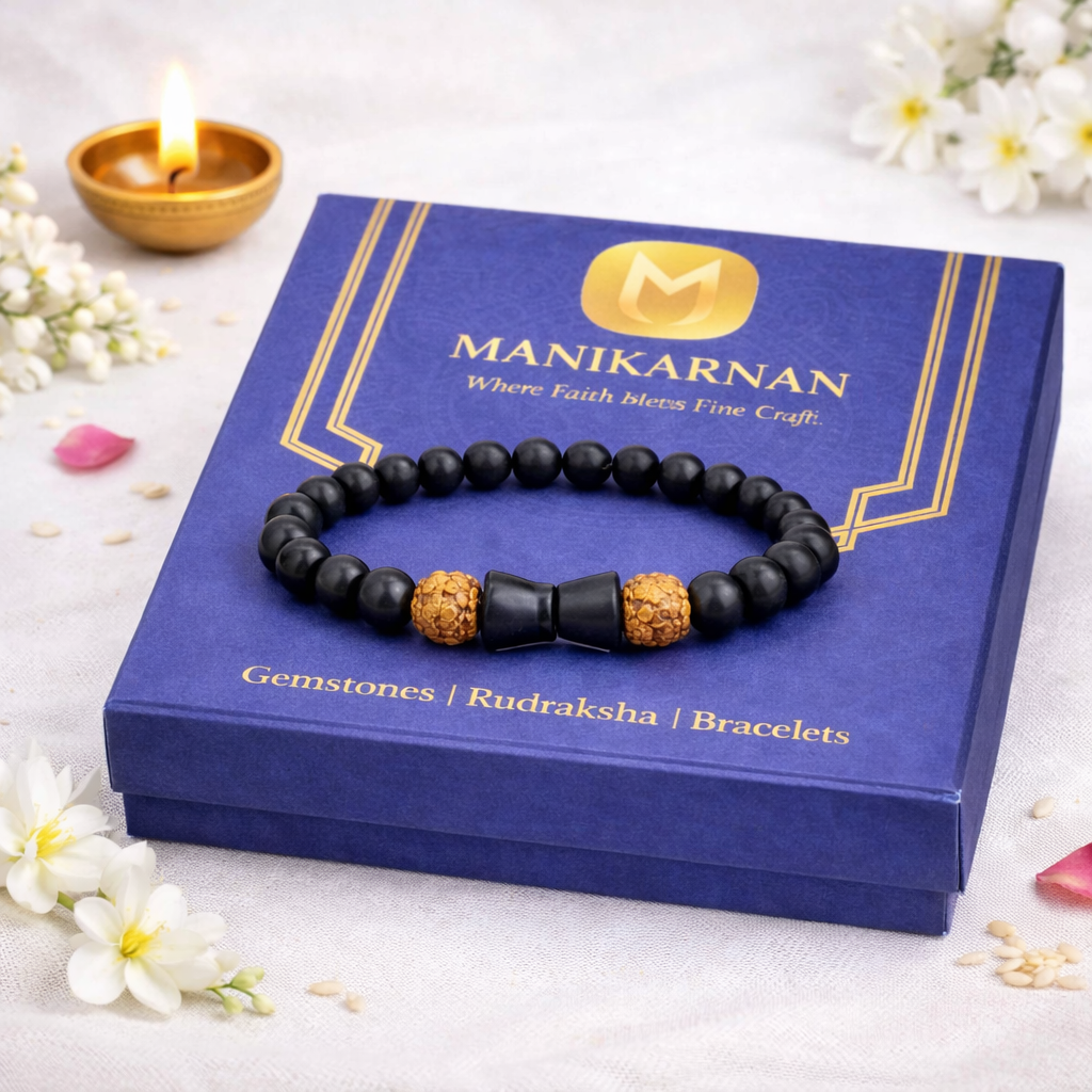 Karungali Damru + Evil Eye Rudraksha Bracelet Combo