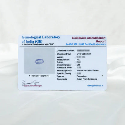 Blue Sapphire (Neelam) - Ceylon