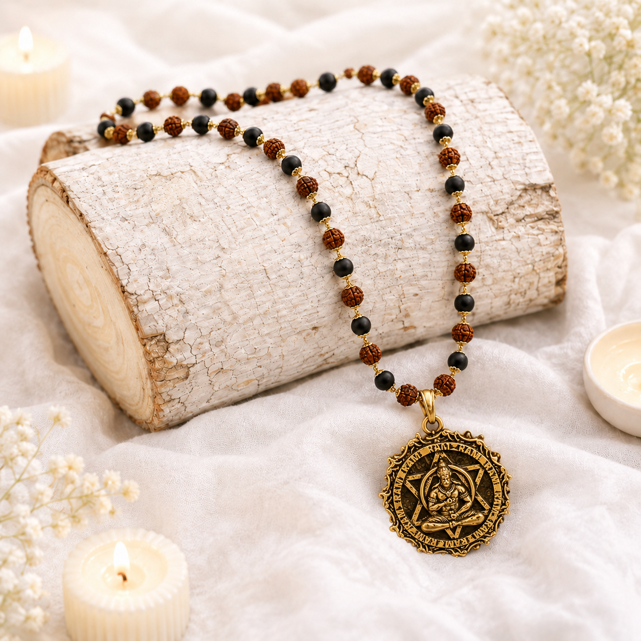 Gold Plated Hanumabn Rudraksh Karungali Mala