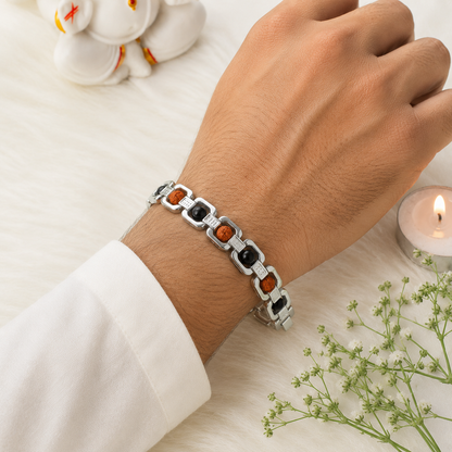 Rudraksh Karungali Metal Bracelet