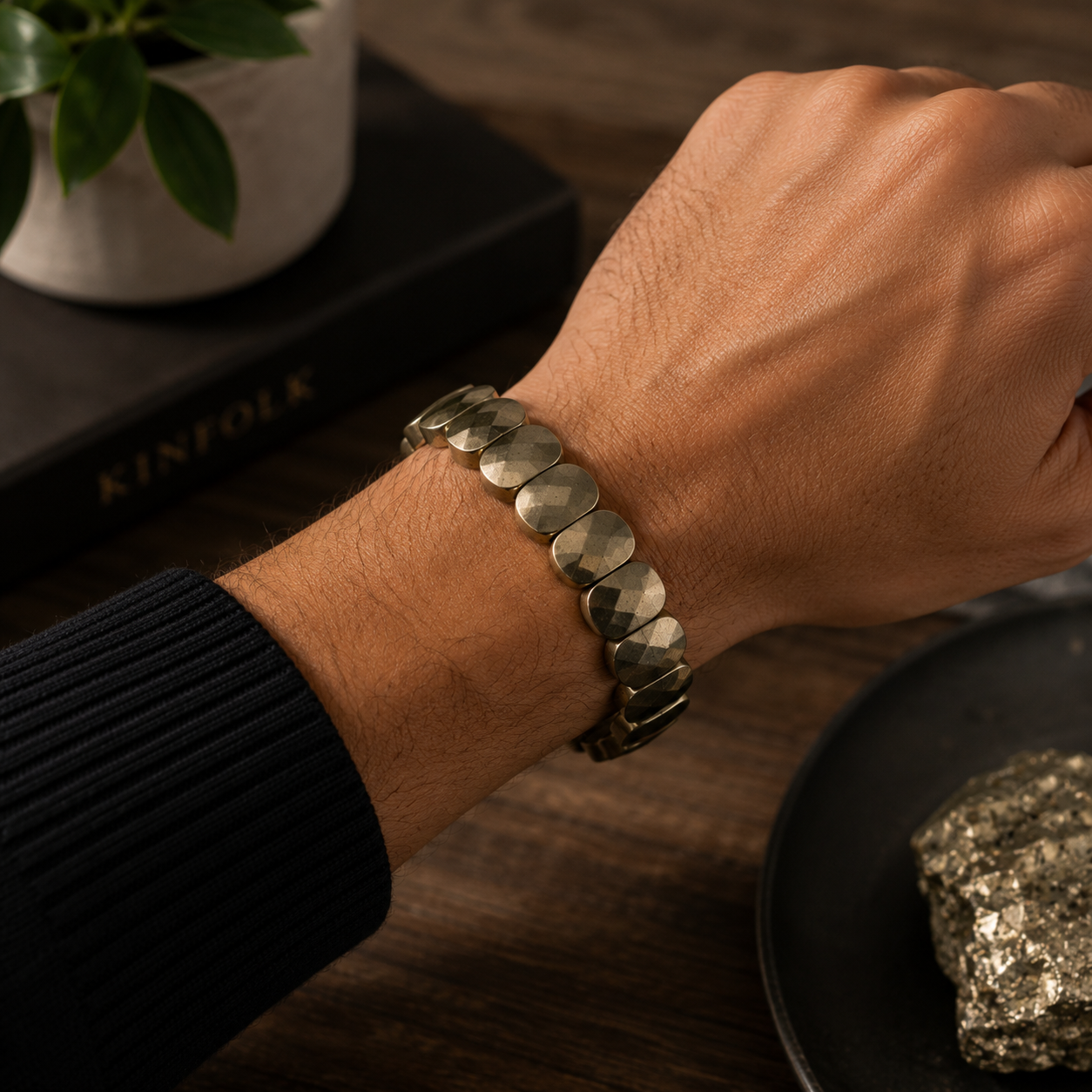Pyrite Oval Cut Bracelet