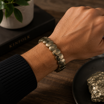 Pyrite Oval Cut Bracelet