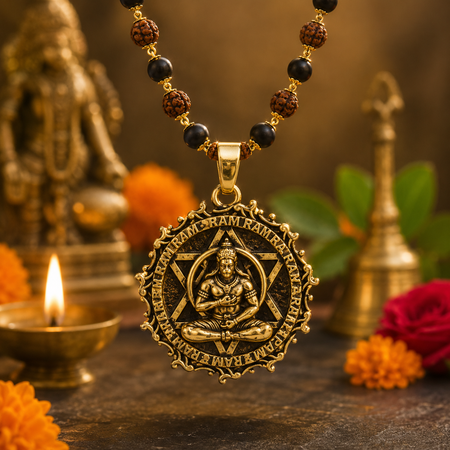 Gold Plated Hanumabn Rudraksh Karungali Mala