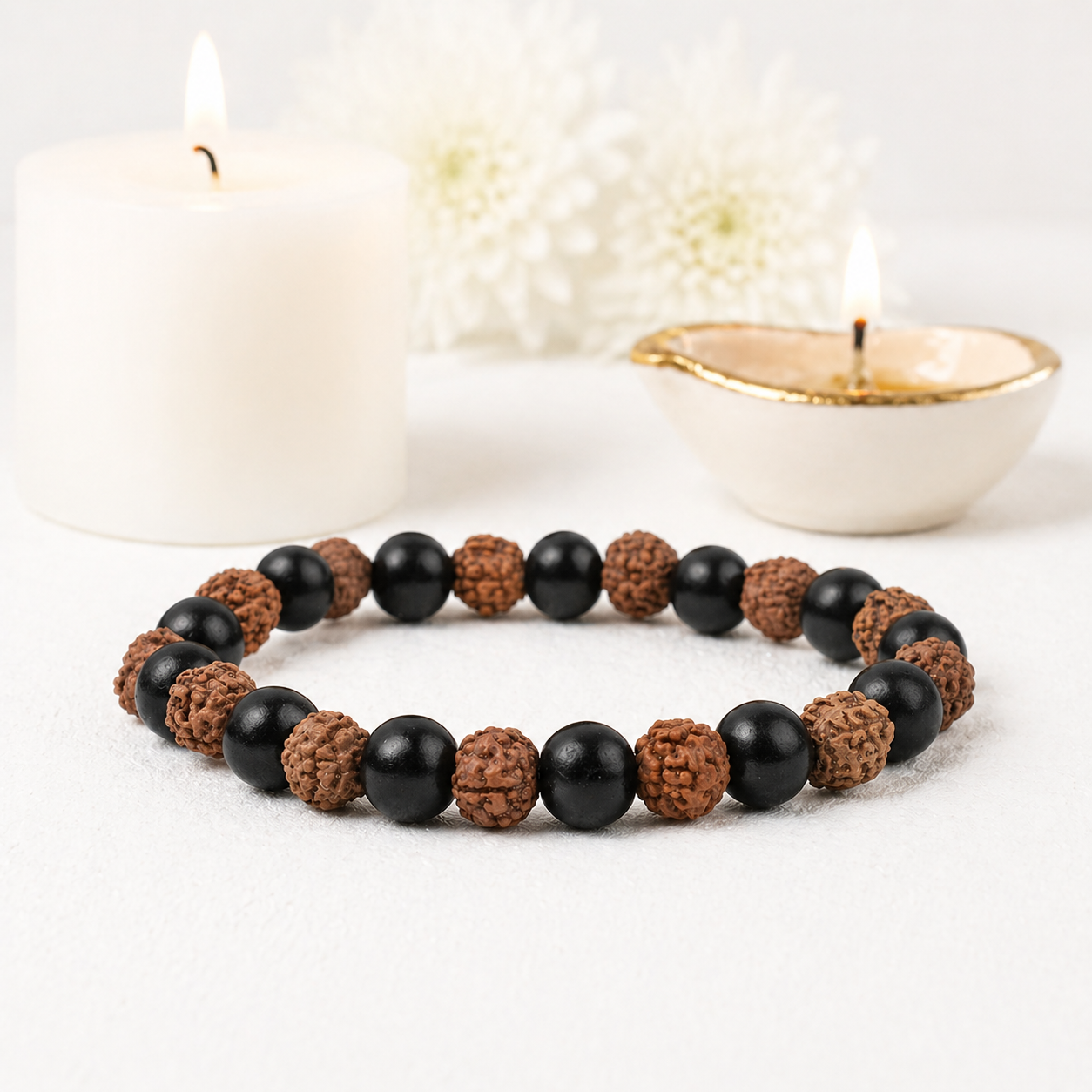 Rudraksha Karungali Bracelet 8mm